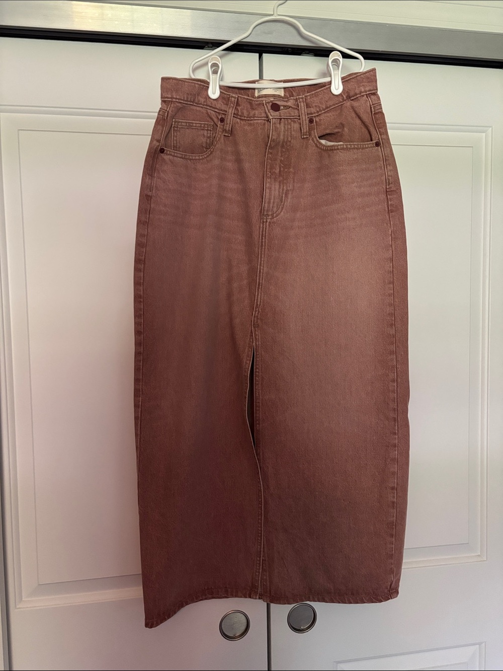 Universal Thread Straight-Leg Midi Jeans — Mauve Brown